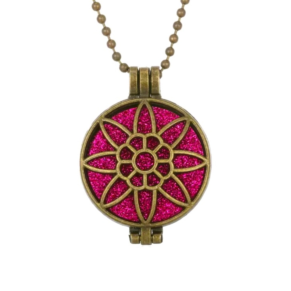 New Zinc Alloy Mandala Vintage Aromatherapy Diffuser Pendant Locket Necklace